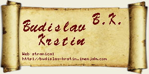 Budislav Krstin vizit kartica